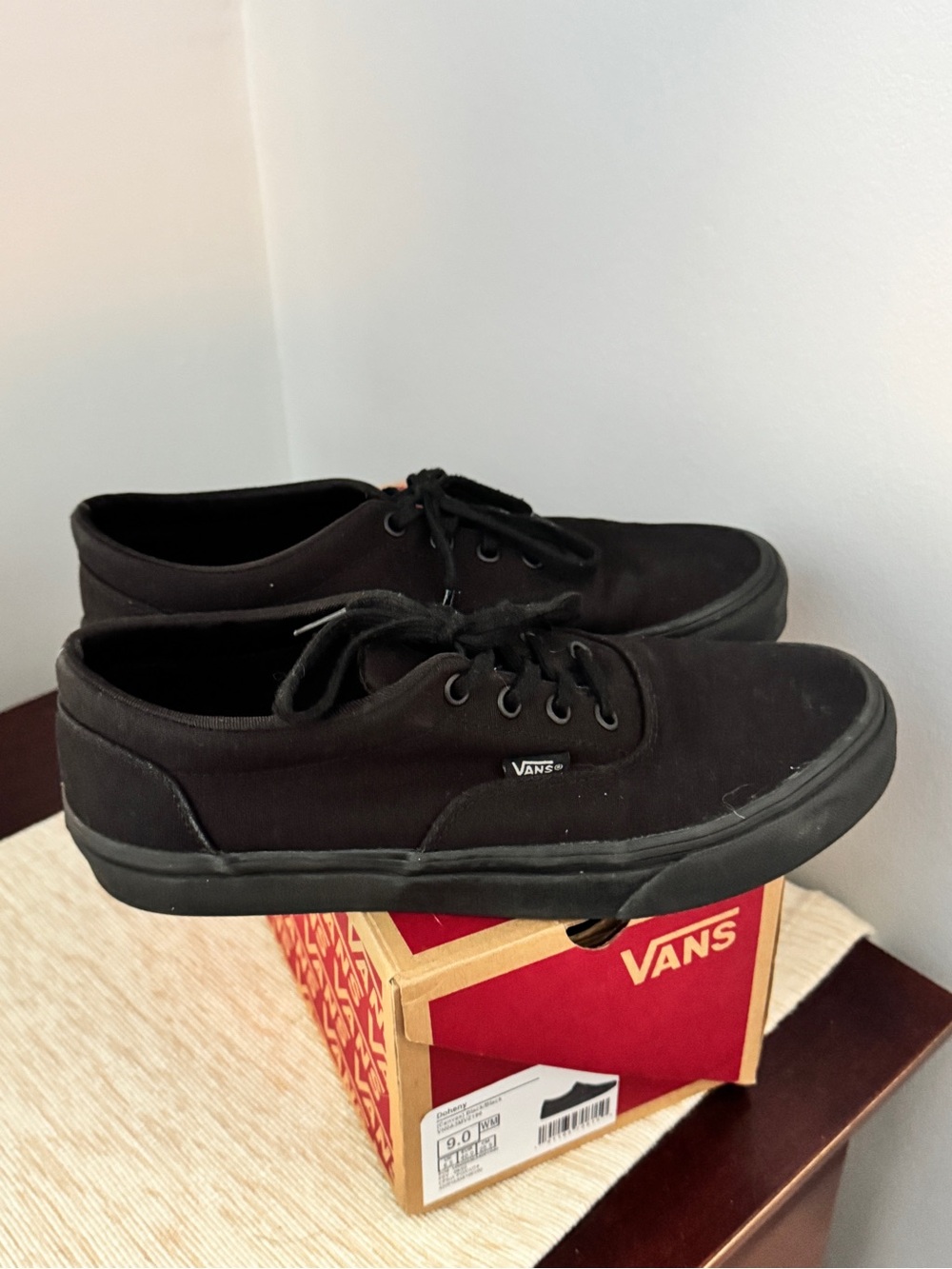Vans Black Low-Top Canvas Sneakers